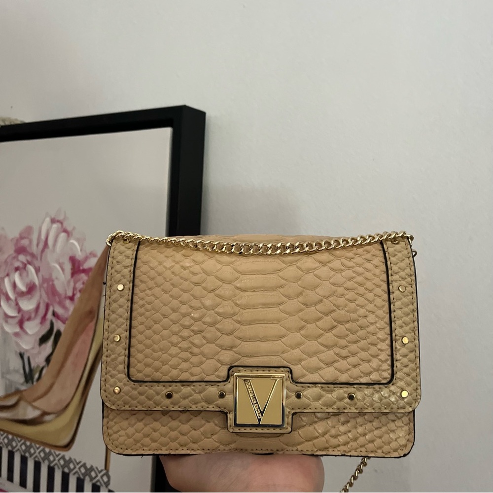 Victoria’s Secret Snake Print Gold Chain Crossbody Bag